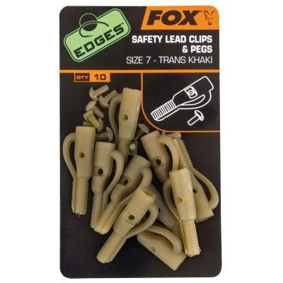 Edges Size 10 Slik lead clip + pegs trans khaki